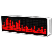LED-Musikspektrum-DIY-Set mit Elektronischem Tonabnehmer, Umgebungslicht, Uhranzeige, 256 LEDs, Verschiedene Modi, Rot
