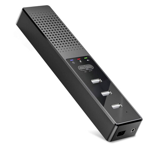10X 3-in-1 Computerluidsprekers met Microfoon en Hubs USB-Conferentieluidspreker, Pc-Microfoon voor Videoconferentie 1