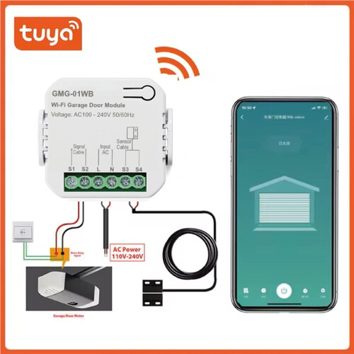 Tuya WiFi  Garage Door Opener Controller Module  Life App Remote Control Gate  Voice Work for Alexa Home 2