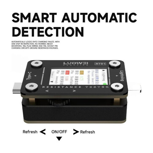 LUOWEI LW-RT01 Charging Port Tester for Phone Type-C Dock Connector Check Automatic Scanning Detection Repair Tool 2