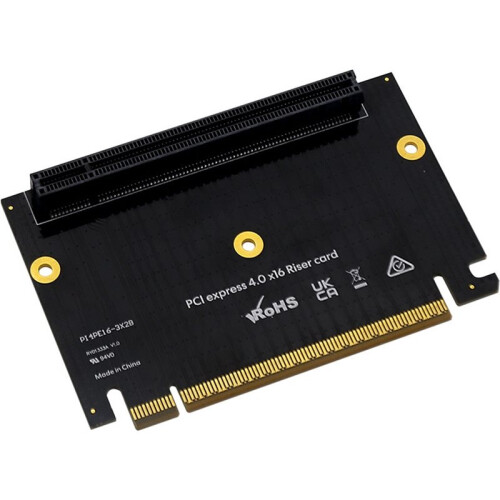 PCIe 4.0 X16 Riser Card PI4PEL6-3X2B 90 Adapter for ITX/Small Form Factor Cases