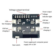 Placa Adaptadora de Energia ATX USB de 4 Portas 3.3-12V / Módulo de Fonte de Alimentação para PC Desktop