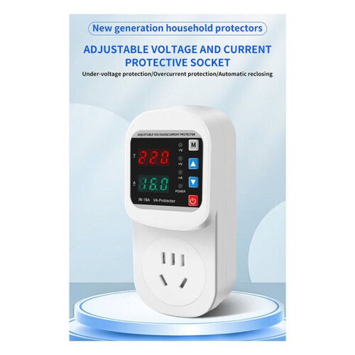 Surge Protector Socket with Adjustable Voltage Control, EU Plug, AC 220V 2