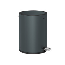 Bathroom Trash Can - Plastic and Steel - White - 3L Capacity with Pedal Operation