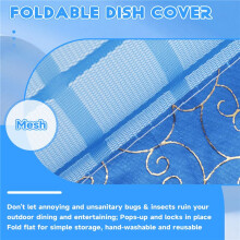 Set of 1 Square Mesh Screen Umbrella Food Cover Net Tents Reusable and Folding 72x51cm for Picnic/BBQ - Keep Out Flies, Bugs, Mosquitos-()