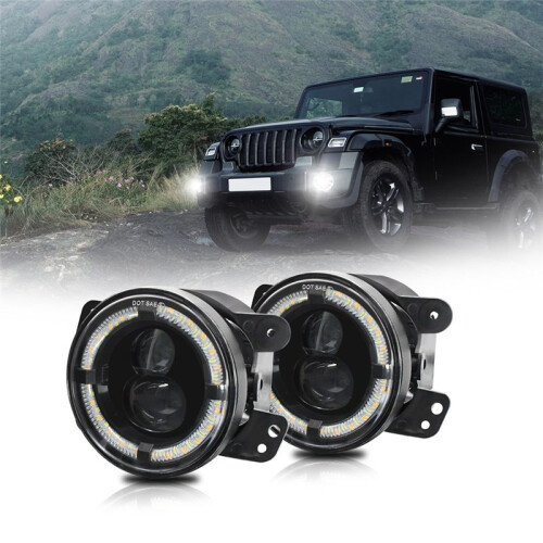 4 Polegadas Redondo LED Faróis de Nevoeiro com Luzes de Seta DRL Âmbar Branco para   JK para  para  Acessórios 2