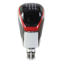 For 8 Manual Shift Knob Cover 5/6 Speed Genuine Leather Gear Shift Red Electroplating 6 Speed
