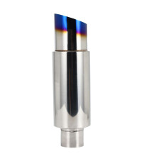 Car Universal Stainless Steel Rear Exhaust Pipe Square Muffler Tail Throat Muffler Tip Pipe 370mm Roasted