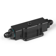 Performance Engine Billet Aluminum AN6 Inline Fuel Filter with Bracket and 1/8NPT Port for Fuel Pressure Gauge