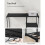 Foldable Wardrobe - Fabric - Black - Freestanding with Clothes Rails 5