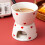 Ceramic Chocolate Fondue Cup Large Capacity Heating Mug-White 10