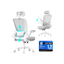 Ergonomic Office Chair - Mesh - Black - Adjustable Lumbar Support, Folding Armrests, 360 Swivel