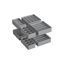Foldable Underwear Organizer - Fabric - Dove Grey - Set of 8 with Drawer Dividers