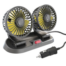 12V Dual  Car Cooling Fan, 360 Rotatable, Automotive Fan with Car Charger Plug, Fast Heat Dissipation for Car, SUV
