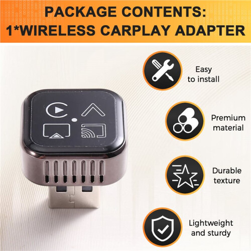 Wireless CarPlay Adapter 4 in 1 Auto Screen Mirroring Adapter for ISO & Android,Wired to Wireless,Plug and 1