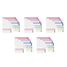 Confezione da 90 Buste Nel Rete con Cerniera, 8 Dimensioni, Borse per Documenti con Cerniera Impermeabili, Borse da Viaggio Multiuso (9 Colori)