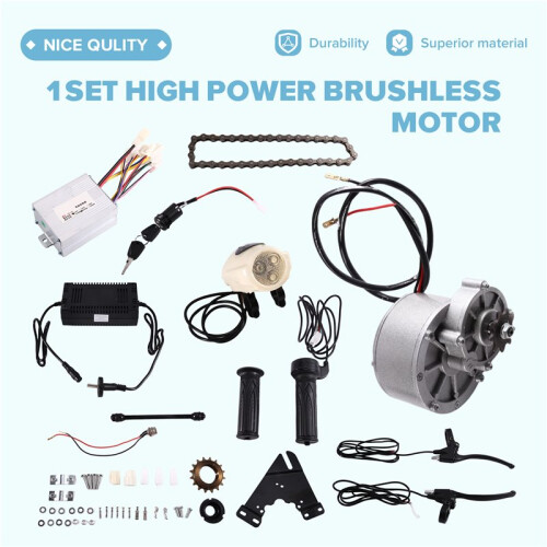 450W High-Power Brushed Motor Bicycle Modification Kit 24V  Reduction Motor Modification Set for Right Side Bicycle 1