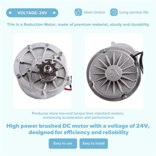 450W High-Power Brushed Motor Bicycle Modification Kit 24V  Reduction Motor Modification Set for Right Side Bicycle 2