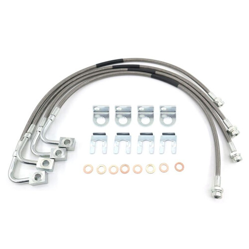 Linhas de Freio Trançadas SS Dianteiras e Traseiras para  JK  4-6 Polegadas Lift 89716 2007-2018