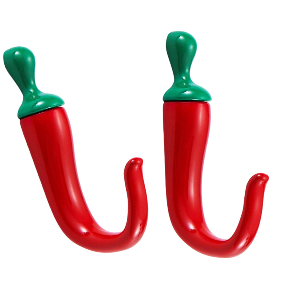 Practical Pepper Shaped Wall Hook Zinc Alloy Wall-Green Red 7709000884797