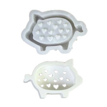 Lovely Pig Silicone Mould Featuring Irregular Heart Hollow Out