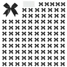 Ornement de nœud papillon pour emballage cadeau, pour fête-Noir