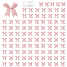 Nœud papillon en Polyester 8cm, 100 pièces, ruban-Or rose