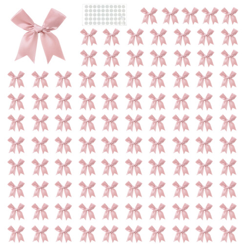Nœud papillon en Polyester 8cm, 100 pièces, ruban-Or rose