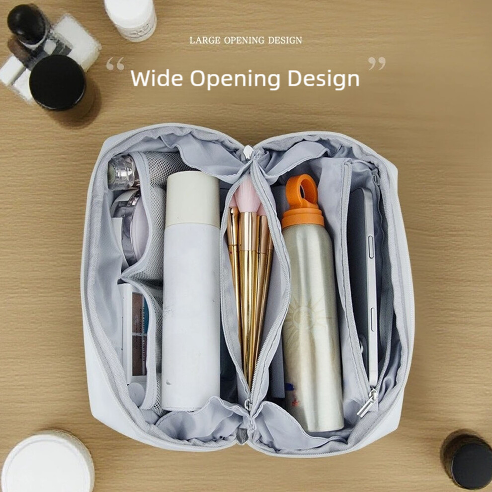Cosmetic Organizer with Compartments Waterproof PU Bag-Letter S