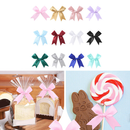Nœud papillon en Polyester 8cm, 100 pièces, ruban-Or rose 2