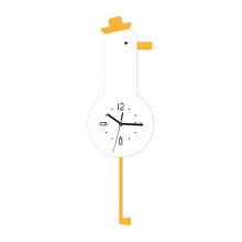 Horloge murale de poulet de dessin animé, avec-Chapeau jaune