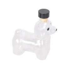 Carafe à liqueur en forme de chien en verre transparent, avec