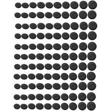 Variété de couleur ronde en résine, bouton à deux trous,-Noir
