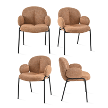 (Orange, Set of 4) GOEURVANT Dining Chairs