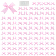 100 Stück Geschenkverpackung aus Polyester mit Schleife, 8-Rosa
