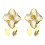Legierungsperlen-Set, Strass-Manschettenknopf mit-Weiß 1