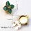 Legierungsperlen-Set, Strass-Manschettenknopf mit-Weiß 4