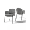 (Grey, Set of 2) GOEURVANT Fabric Dining Chairs, Ergonomic Upholstered Accent Chair with Armrests & Metal Legs 1