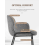 (Grey, Set of 2) GOEURVANT Fabric Dining Chairs, Ergonomic Upholstered Accent Chair with Armrests & Metal Legs 11