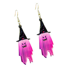 Gloeiend in het donker heks geest Dangle Oorbellen-Ghost Paars