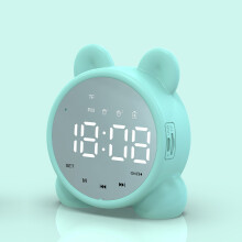 (green) Bluetooth Mirror Table Clock Kids Alarm Clock Cute Cat Digital Alarm Clock For Kids Bedside Clock Children'S Sleep Led Clocks