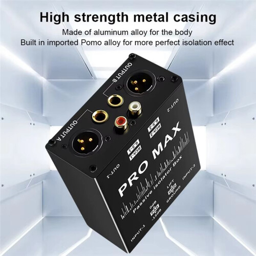 Audio Isolator,Audio Current Eliminator,2 Way XLR 6.5 Isolator,Live Broadcast Mixer Microphone Common Ground Filter 2