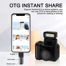 SLR Style Camera Cmos 128GB with Flash Light & Charging Dock Portable Video Recorder DV 1080P with LCD Screen