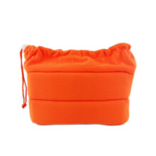 Camera Bag Camera Insert Bag with Drawstring Adjustable Divider Camera Lens Soft Bag for ,, Orange