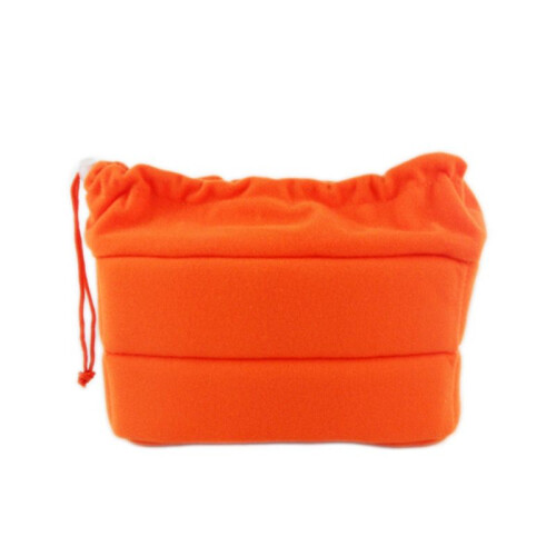 Camera Bag Camera Insert Bag with Drawstring Adjustable Divider Camera Lens Soft Bag for ,, Orange
