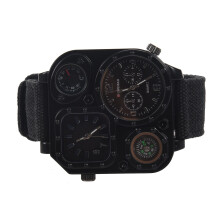 2X SHIWEIBAO Herren Dual Zone Quarz-Armbanduhr mit Kompass