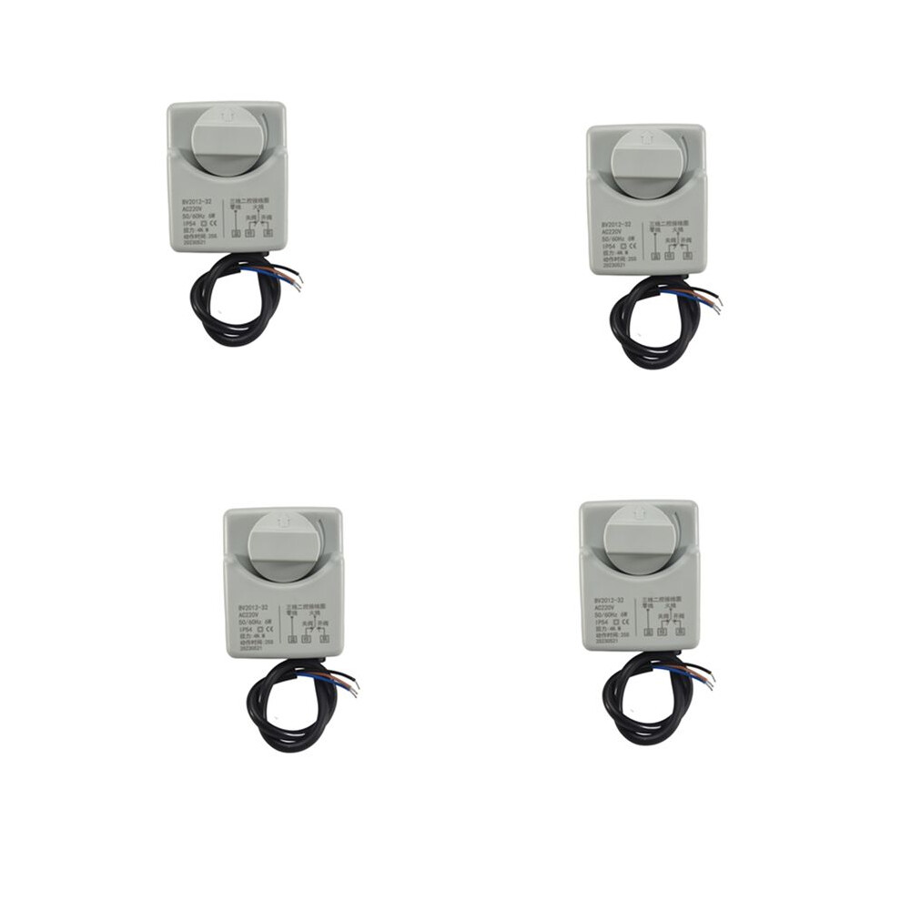 4X Ac220v Dn15 2 Way 3 Wires Motorized Valve Electric Actuator With Manual 6031211930026
