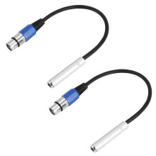 2X Pin Plug 6.35mm 1/4 Inch Trs to Xlr Male to Female Cable 3 Pin Female Socket Xlr Adapter for Stereo Microphone Cable
