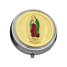 Elegante metalen souvenirdoos met spiegel voor het-GD Goud 6