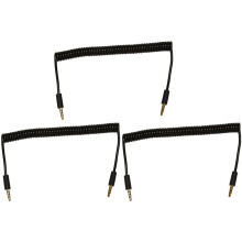 3X 3.5mm Male A Male Jack Cable Spirale Enroule Audio Aux D'Extension A 4 Poles 1.5M